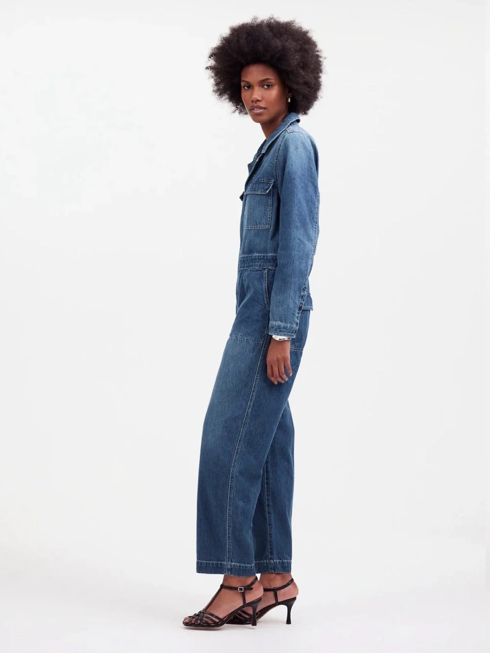 Madewell Blue Denim Utility Jumpsuit